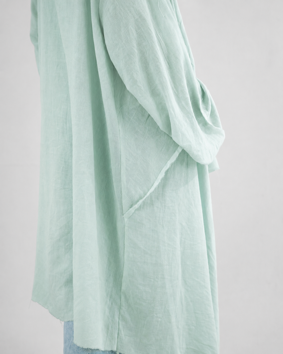Asymmetric Linen Kimono