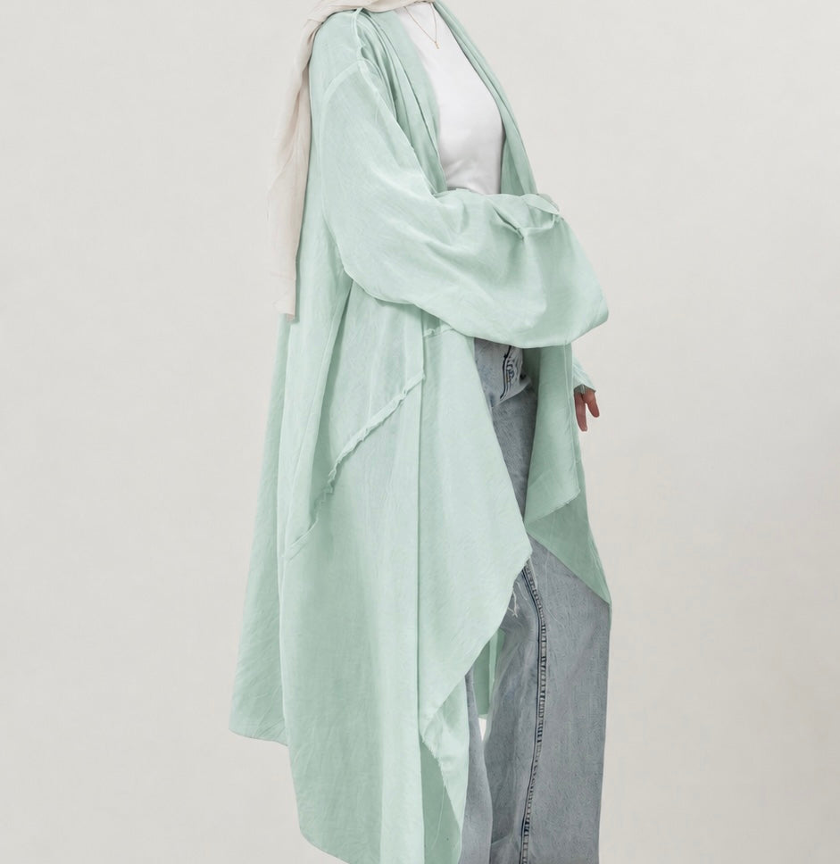 Asymmetric Linen Kimono