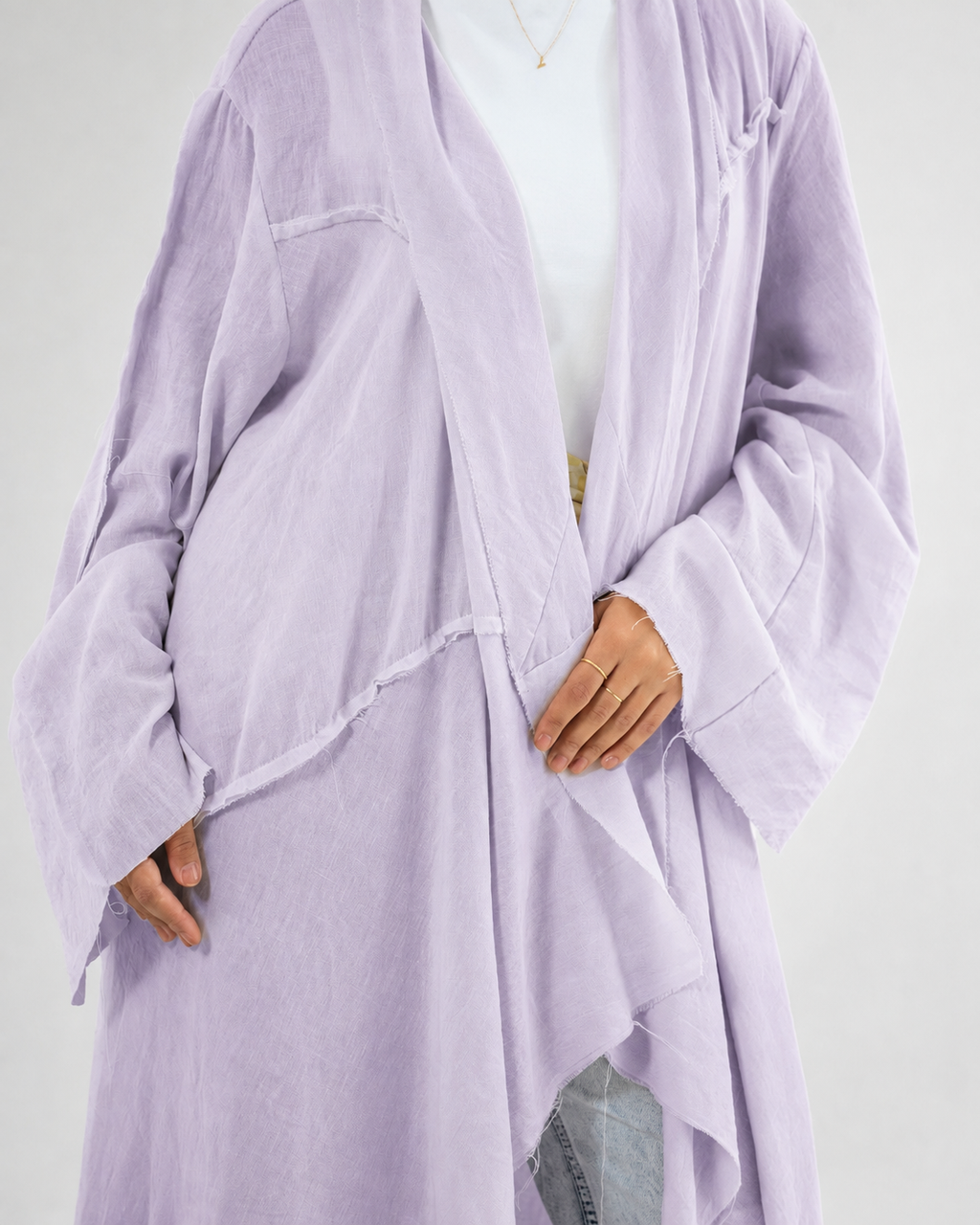 Asymmetric Linen Kimono