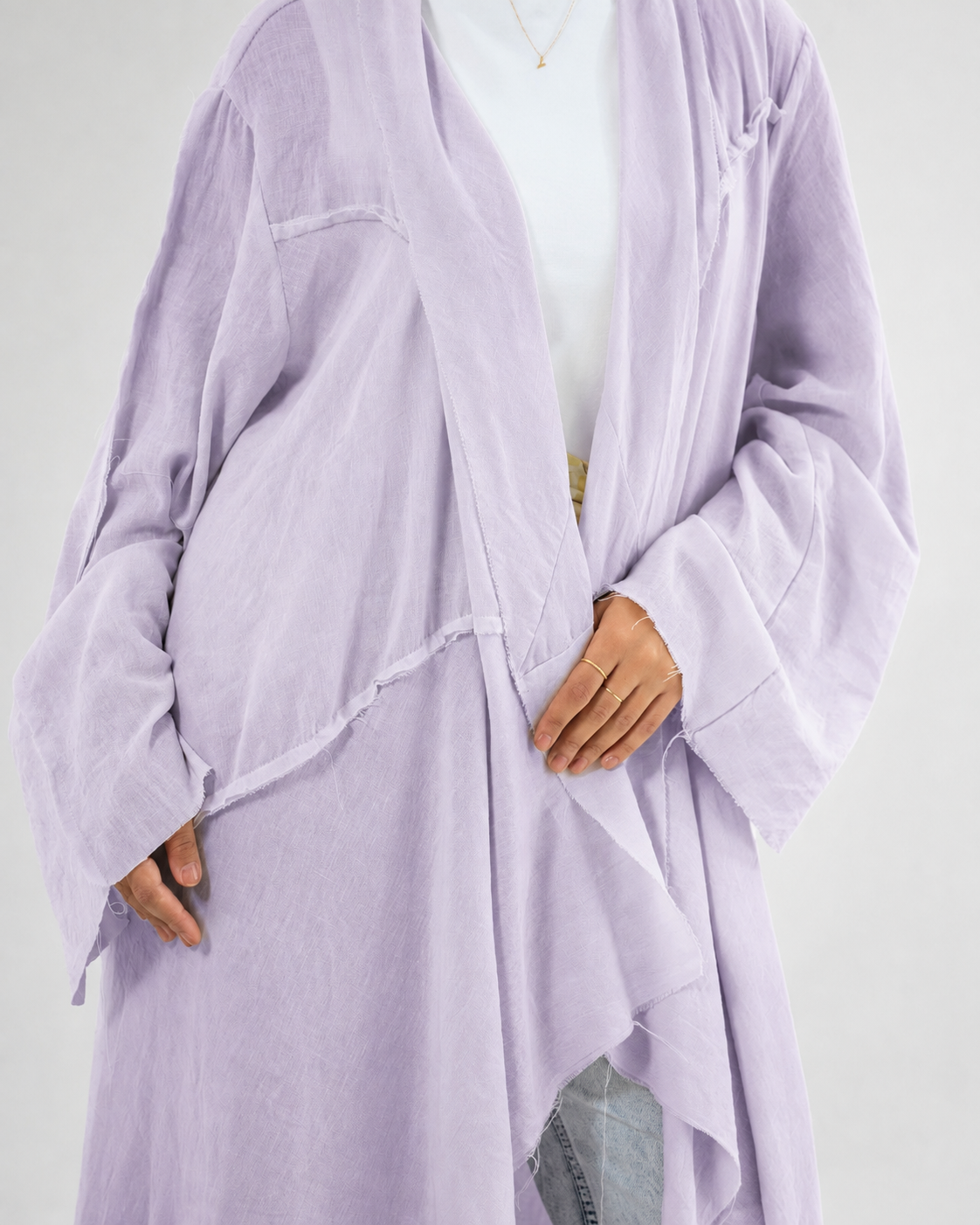 Asymmetric Linen Kimono
