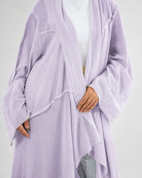 Asymmetric Linen Kimono