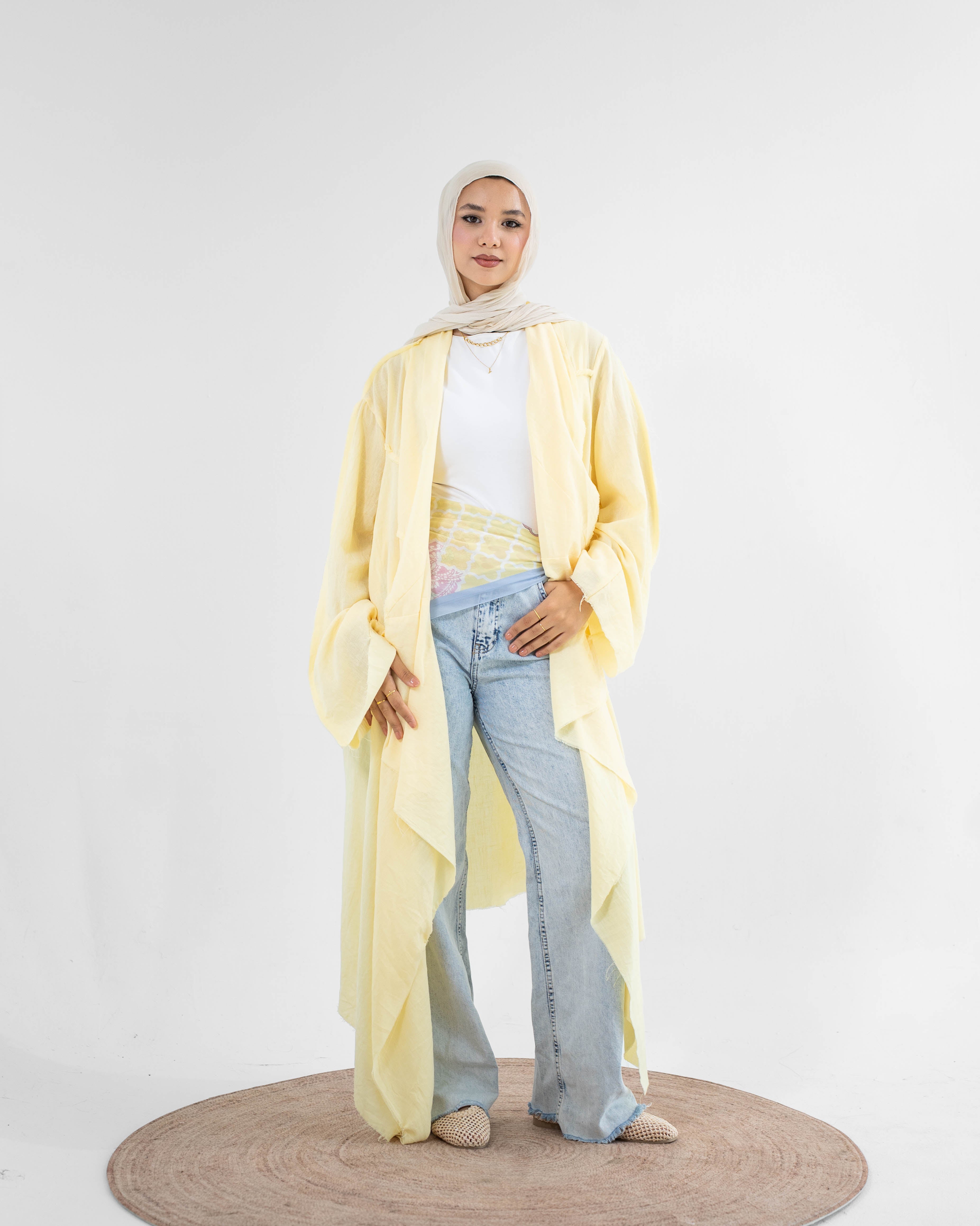 Asymmetric Linen Kimono