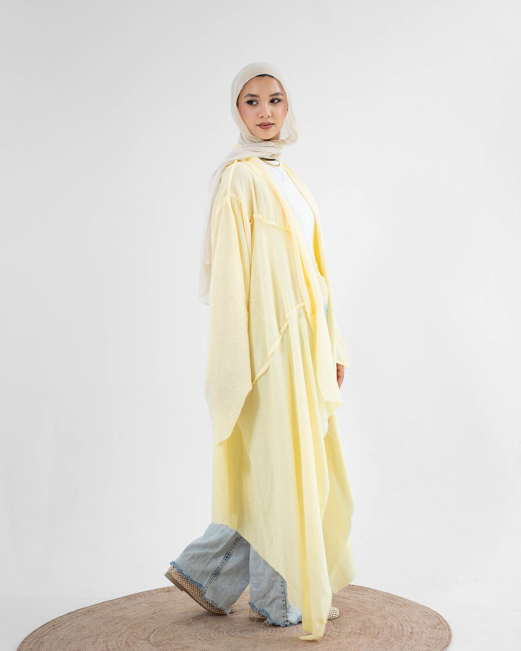 Asymmetric Linen Kimono