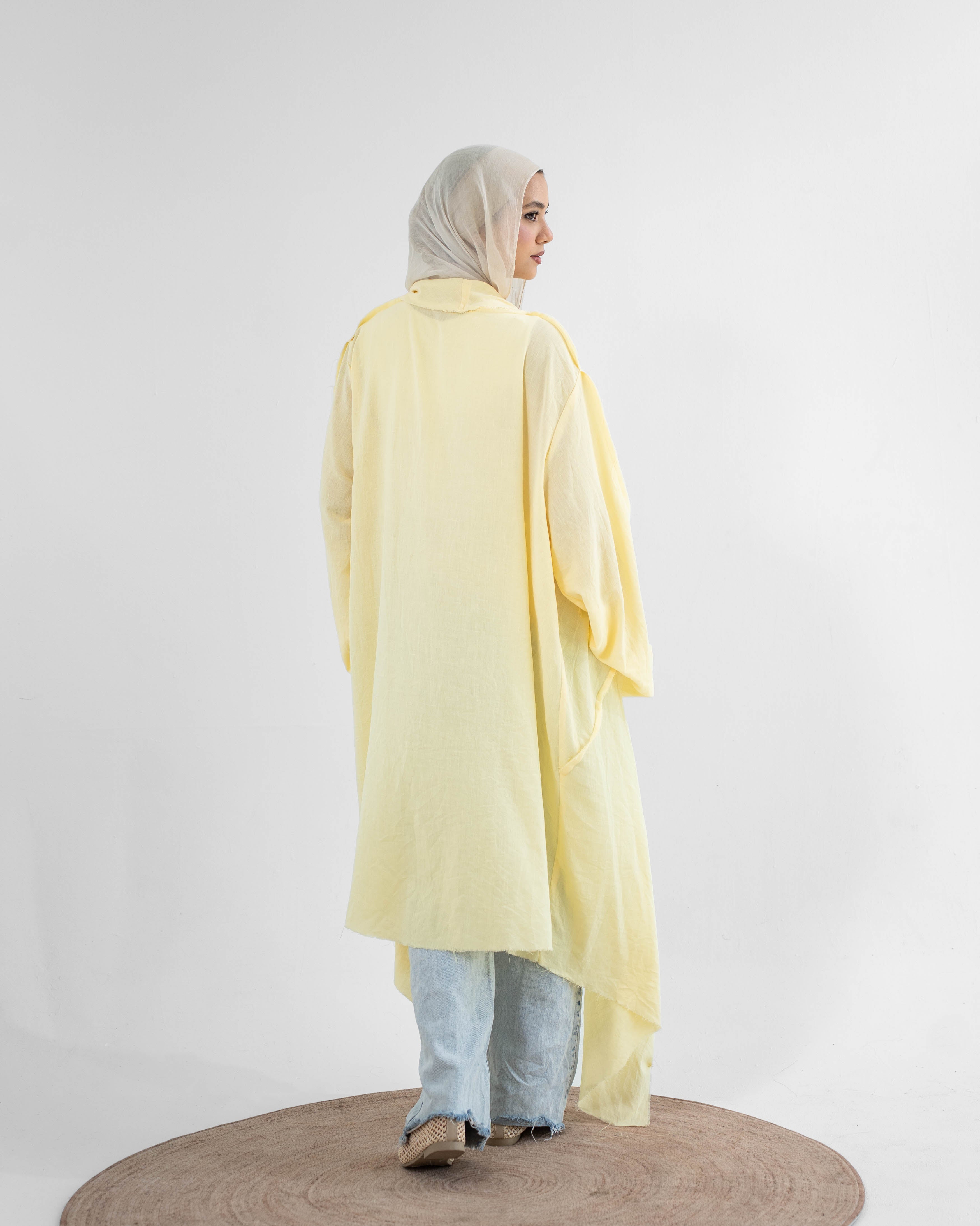 Asymmetric Linen Kimono