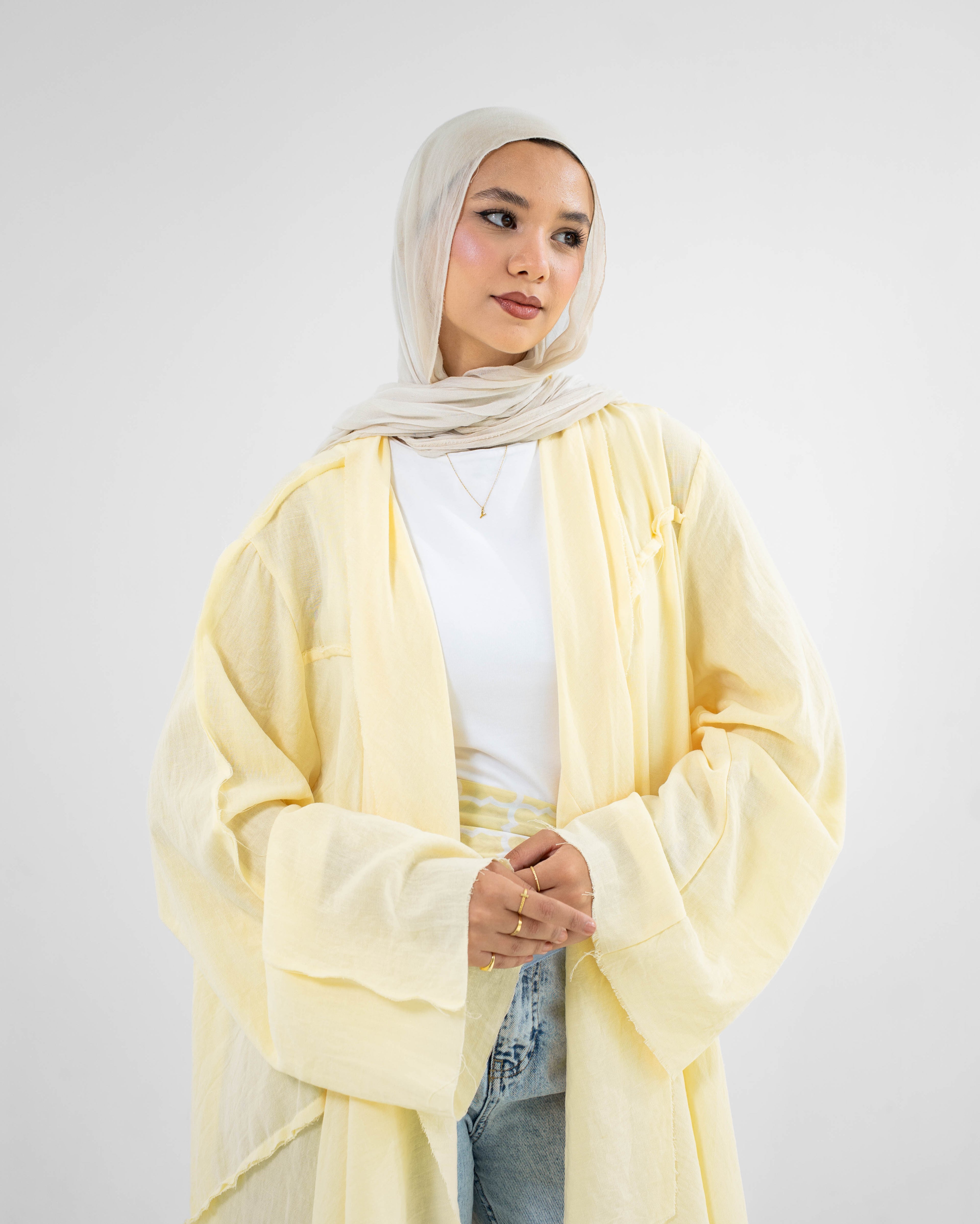 Asymmetric Linen Kimono