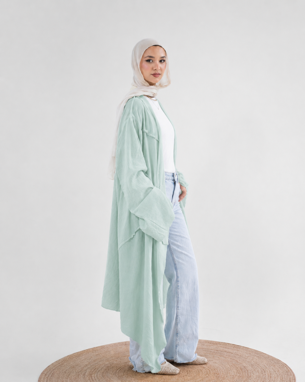 Asymmetric Linen Kimono