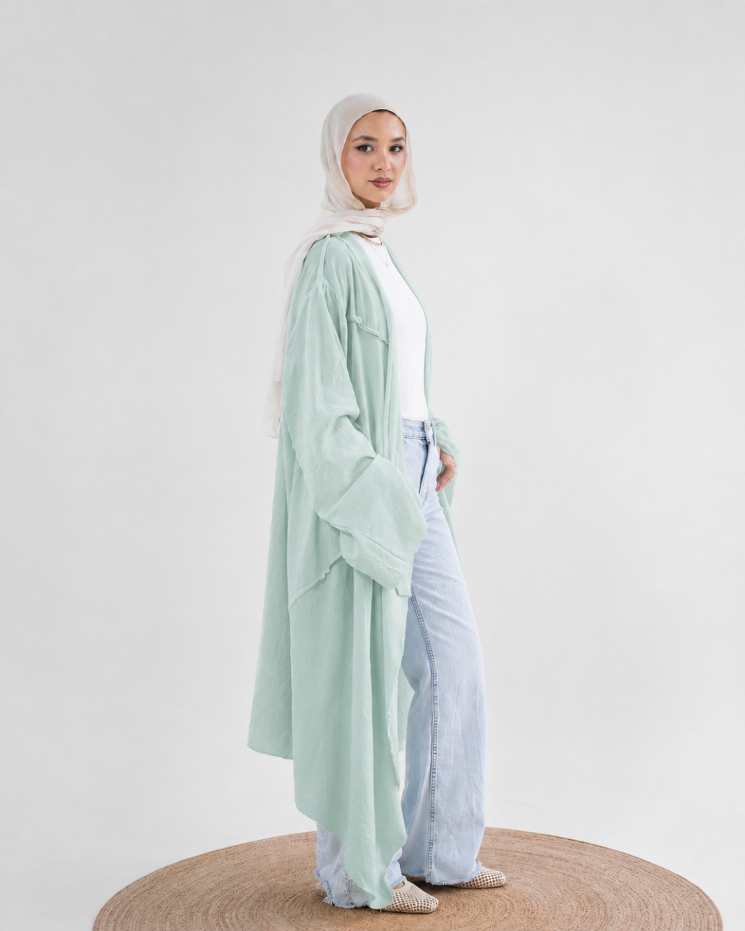 Asymmetric Linen Kimono